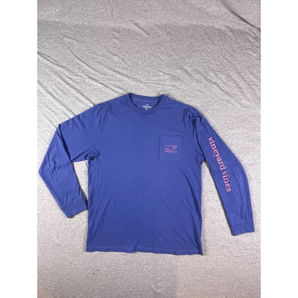 Vineyard Vines Long Sleeve Youth Pocket T-shirt With Whale Graphic Blue XL (18)